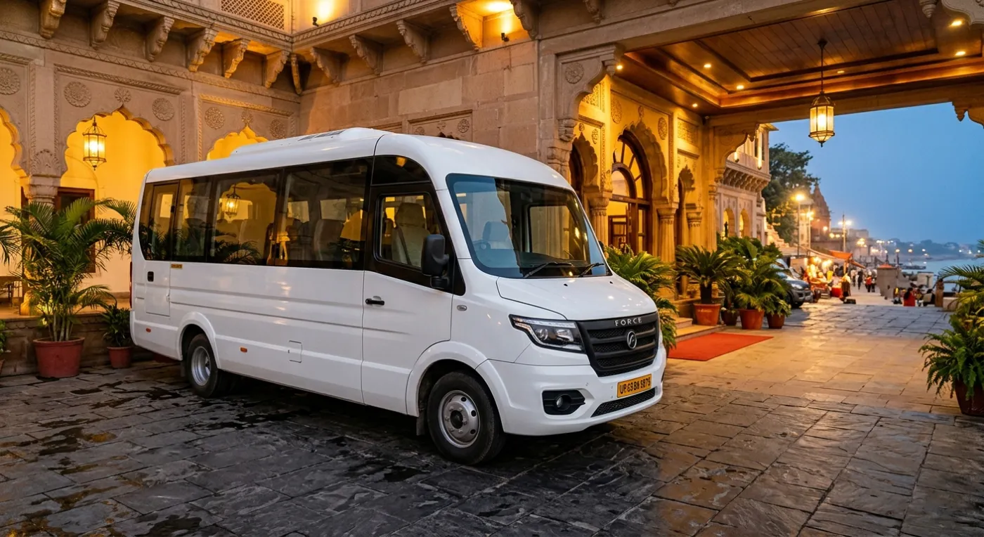 Force Urbania (17 Seater) available for rent in Varanasi