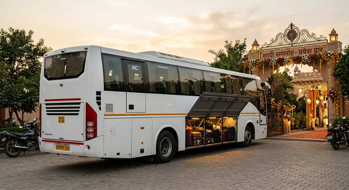 Luxury Bus (49 Seater) available for rent in Varanasi